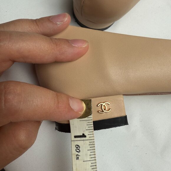 Designer Inspired Beige & Black Cap Toe Ballerina Flats Size 40 (US 9) old money - Picture 9 of 12